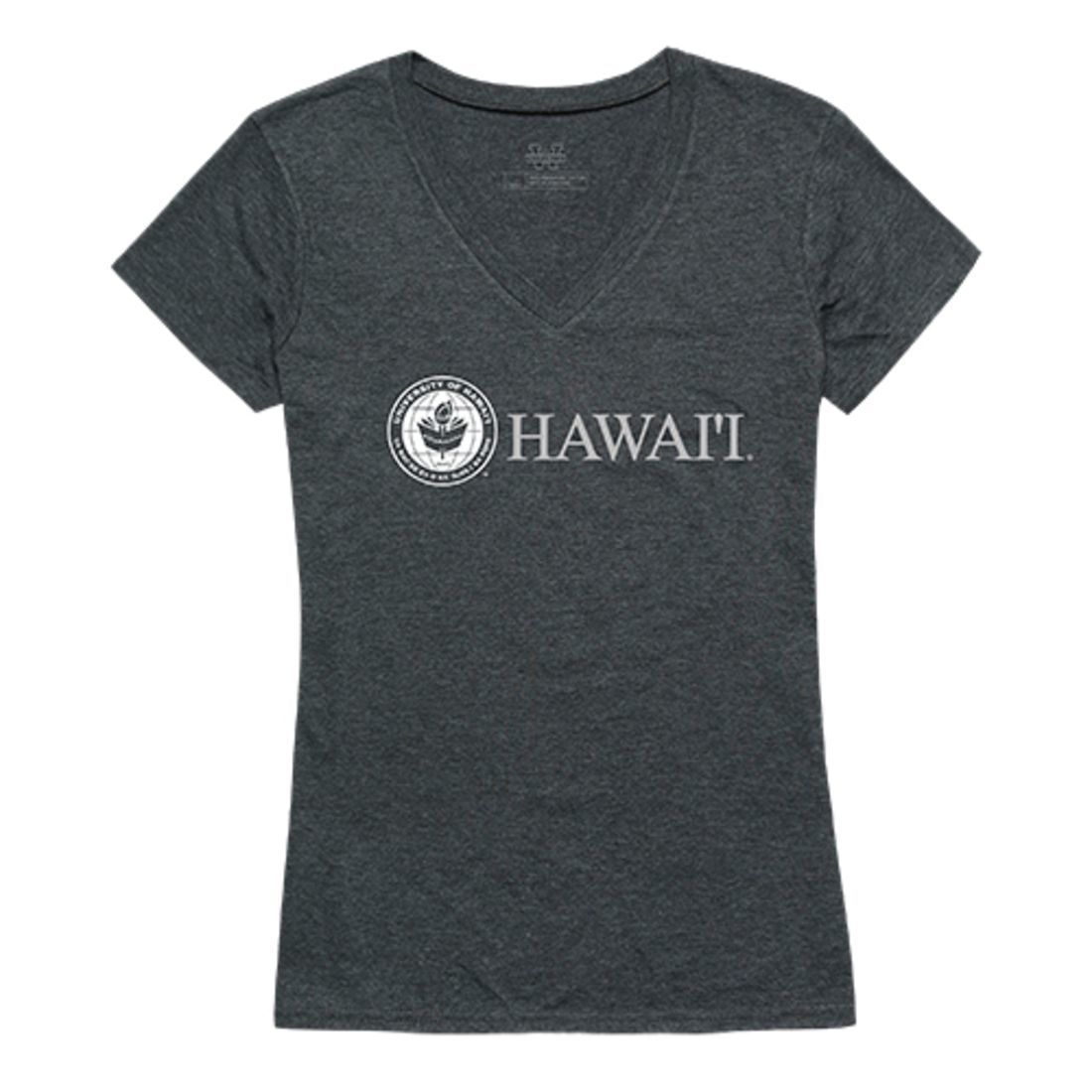 University of Hawaii UH Rainbow Warriors Womens Institutional Tee T-Shirt Heather Charcoal-Campus-Wardrobe