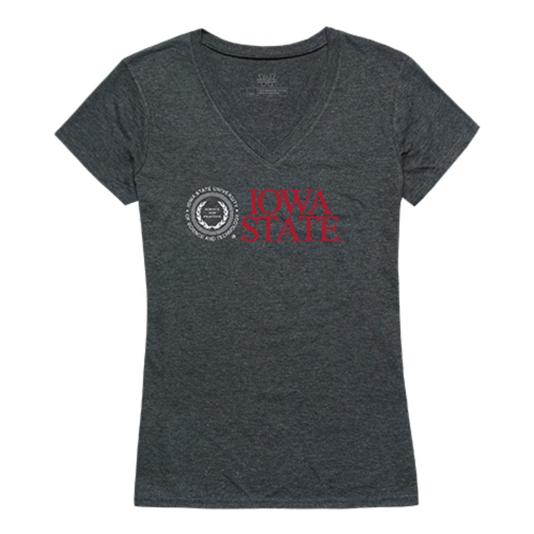 Iowa State University Cyclones Womens Institutional Tee T-Shirt Heather Charcoal-Campus-Wardrobe
