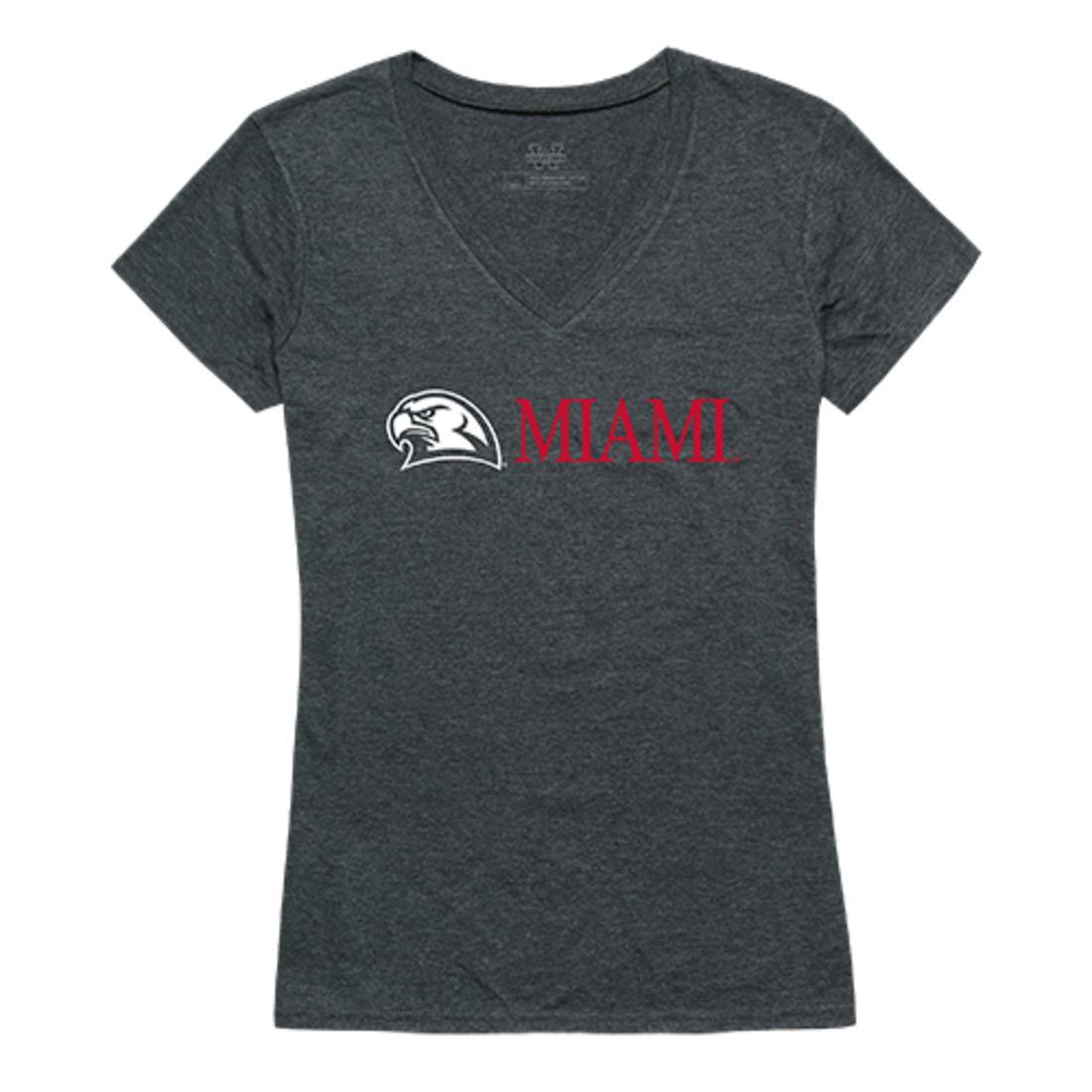 Miami University RedHawks Womens Institutional Tee T-Shirt Heather Charcoal-Campus-Wardrobe