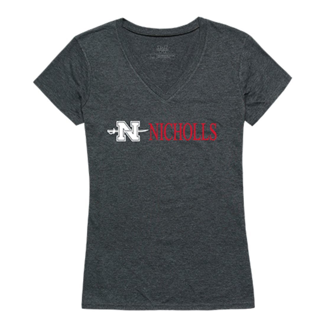 Nicholls State University Colonels Womens Institutional Tee T-Shirt Heather Charcoal-Campus-Wardrobe