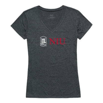 NIU Northern Illinois University Huskies Womens Institutional Tee T-Shirt Heather Charcoal-Campus-Wardrobe