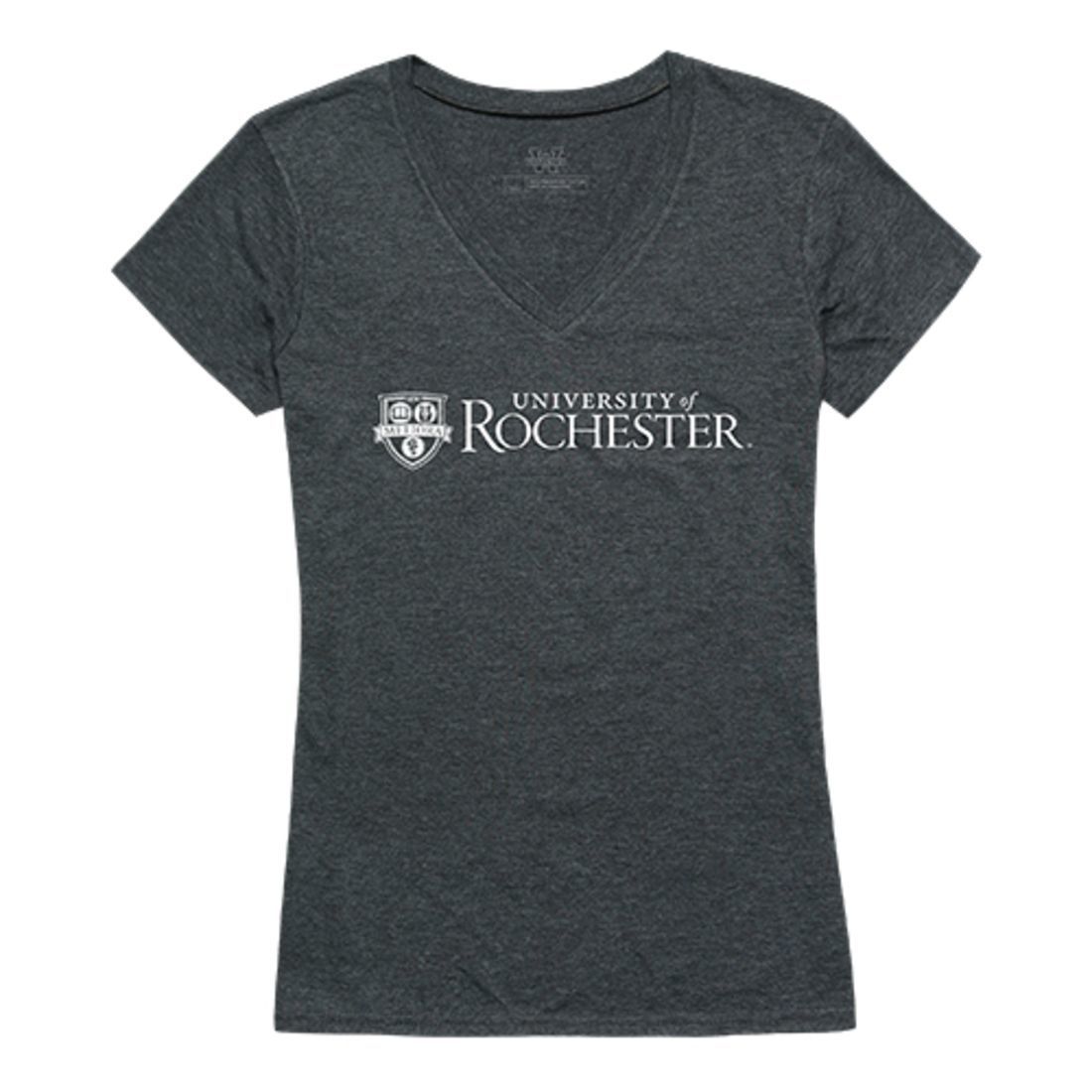 University of Rochester Yellowjackets Womens Institutional Tee T-Shirt Heather Charcoal-Campus-Wardrobe