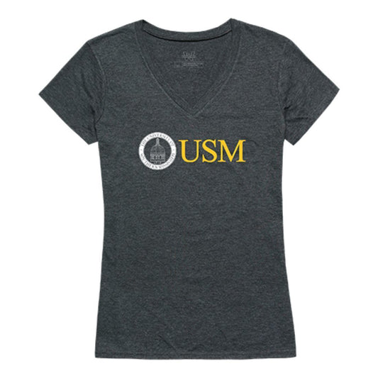 USM University of Southern Mississippi Golden Eagles Womens Institutional Tee T-Shirt Heather Charcoal-Campus-Wardrobe