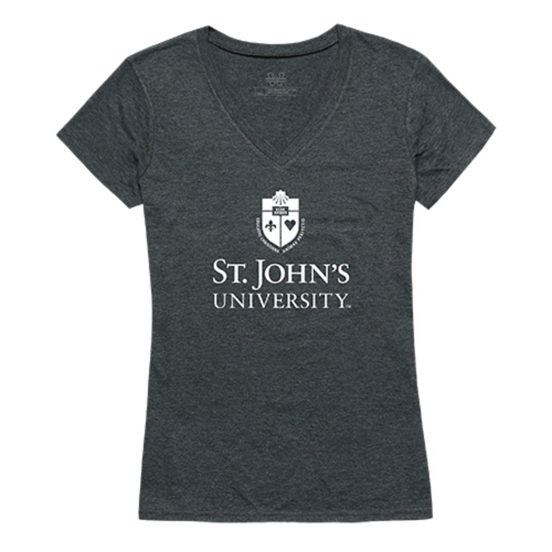 St. John's University Red Storm Womens Institutional Tee T-Shirt Heather Charcoal-Campus-Wardrobe