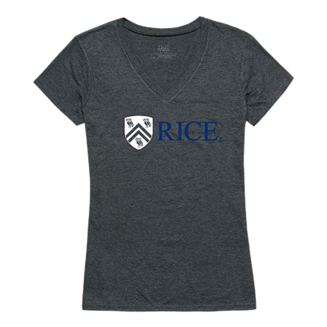 Rice University Owls Womens Institutional Tee T-Shirt Heather Charcoal-Campus-Wardrobe