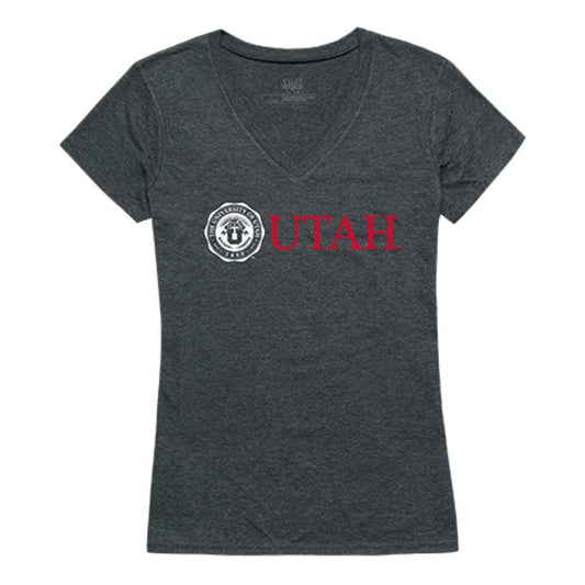 University of Utah Utes Womens Institutional Tee T-Shirt Heather Charcoal-Campus-Wardrobe