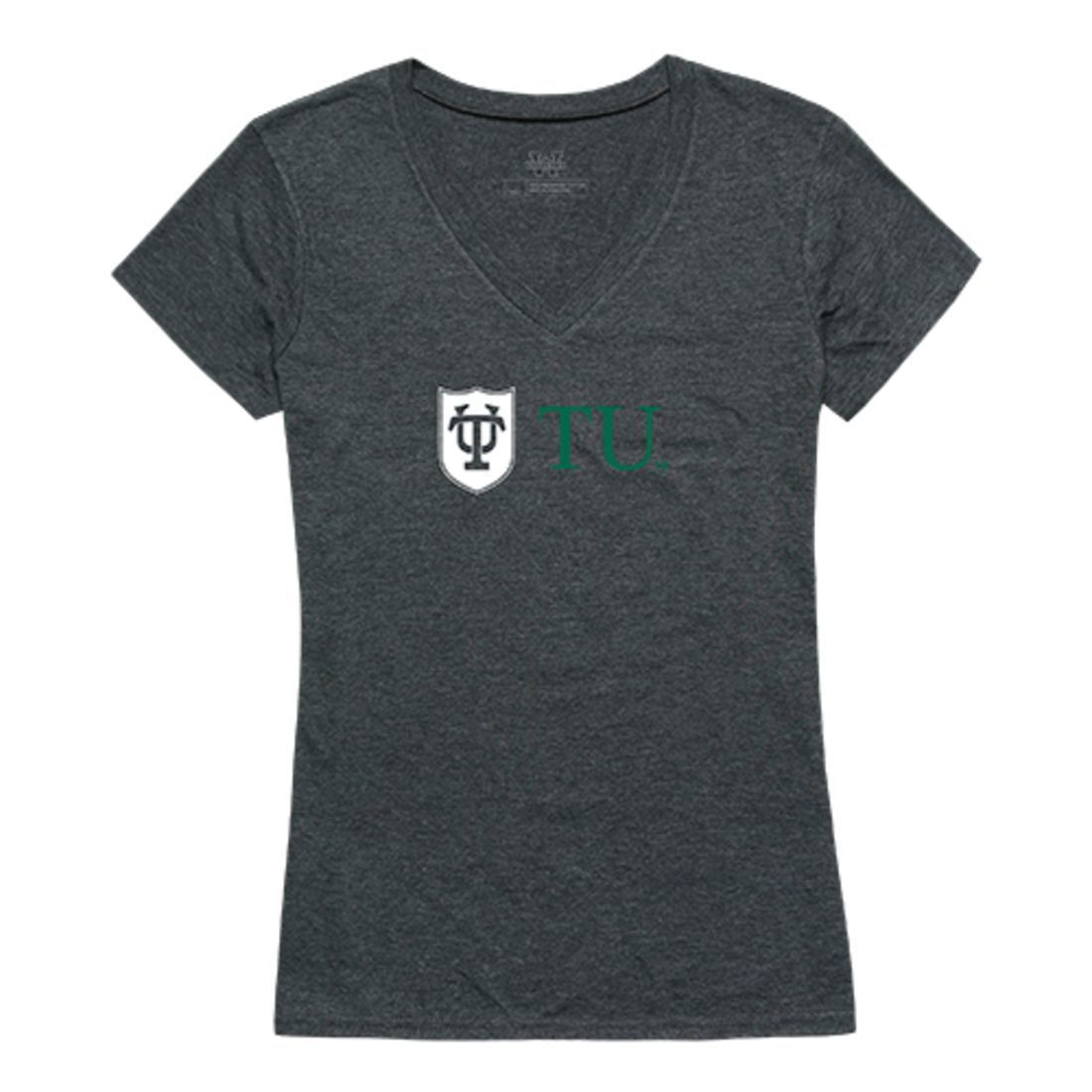 Tulane University Green Wave Womens Institutional Tee T-Shirt Heather Charcoal-Campus-Wardrobe