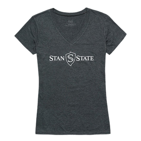 Cal State University Stanislaus Warriors Womens Institutional Tee T-Shirt Heather Charcoal-Campus-Wardrobe