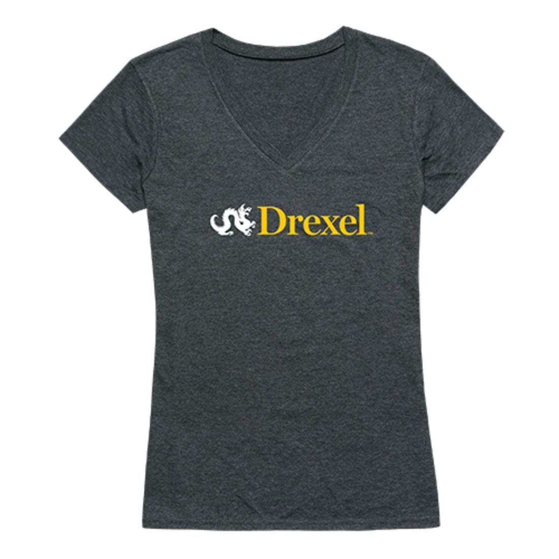 Drexel University Dragons Womens Institutional Tee T-Shirt Heather Charcoal-Campus-Wardrobe