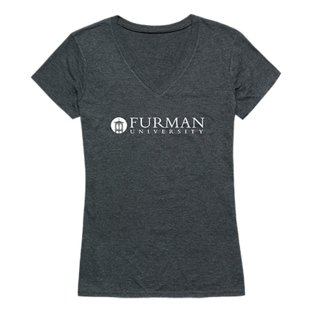 Furman University Paladins Womens Institutional Tee T-Shirt Heather Charcoal-Campus-Wardrobe