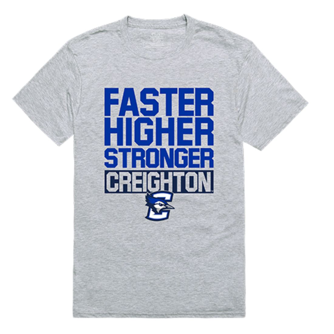 Creighton University Bluejays Workout T-Shirt Heather Grey-Campus-Wardrobe