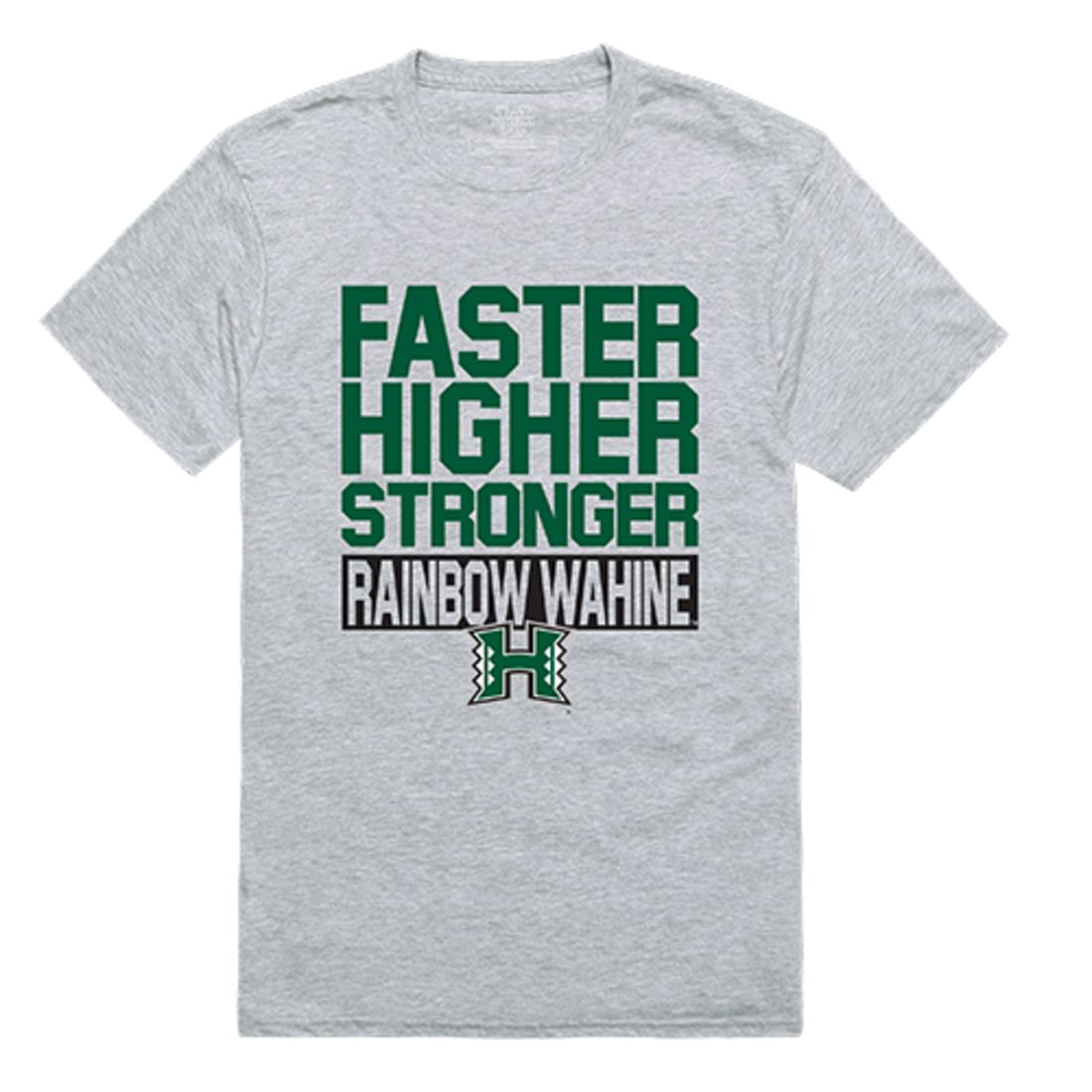 University of Hawaii UH Rainbow Warriors Workout T-Shirt Heather Grey-Campus-Wardrobe