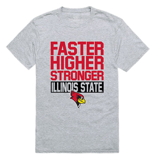 Illinois State University Redbirds Workout T-Shirt Heather Grey-Campus-Wardrobe