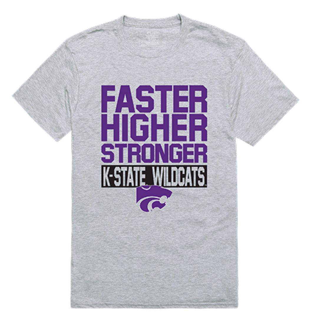 Kansas State University K-State Wildcats Workout T-Shirt Heather Grey-Campus-Wardrobe