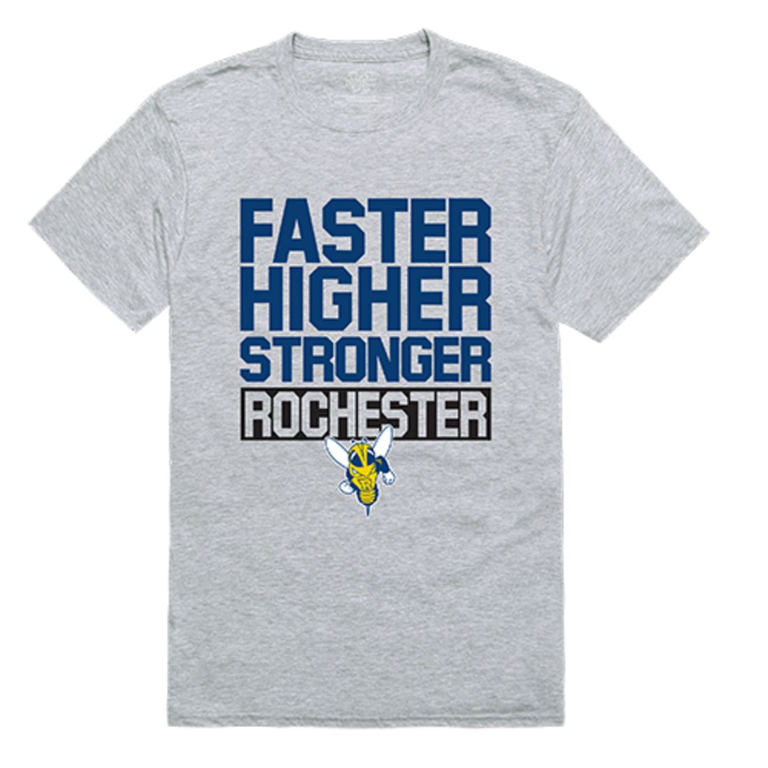 University of Rochester Yellowjackets Workout T-Shirt Heather Grey-Campus-Wardrobe