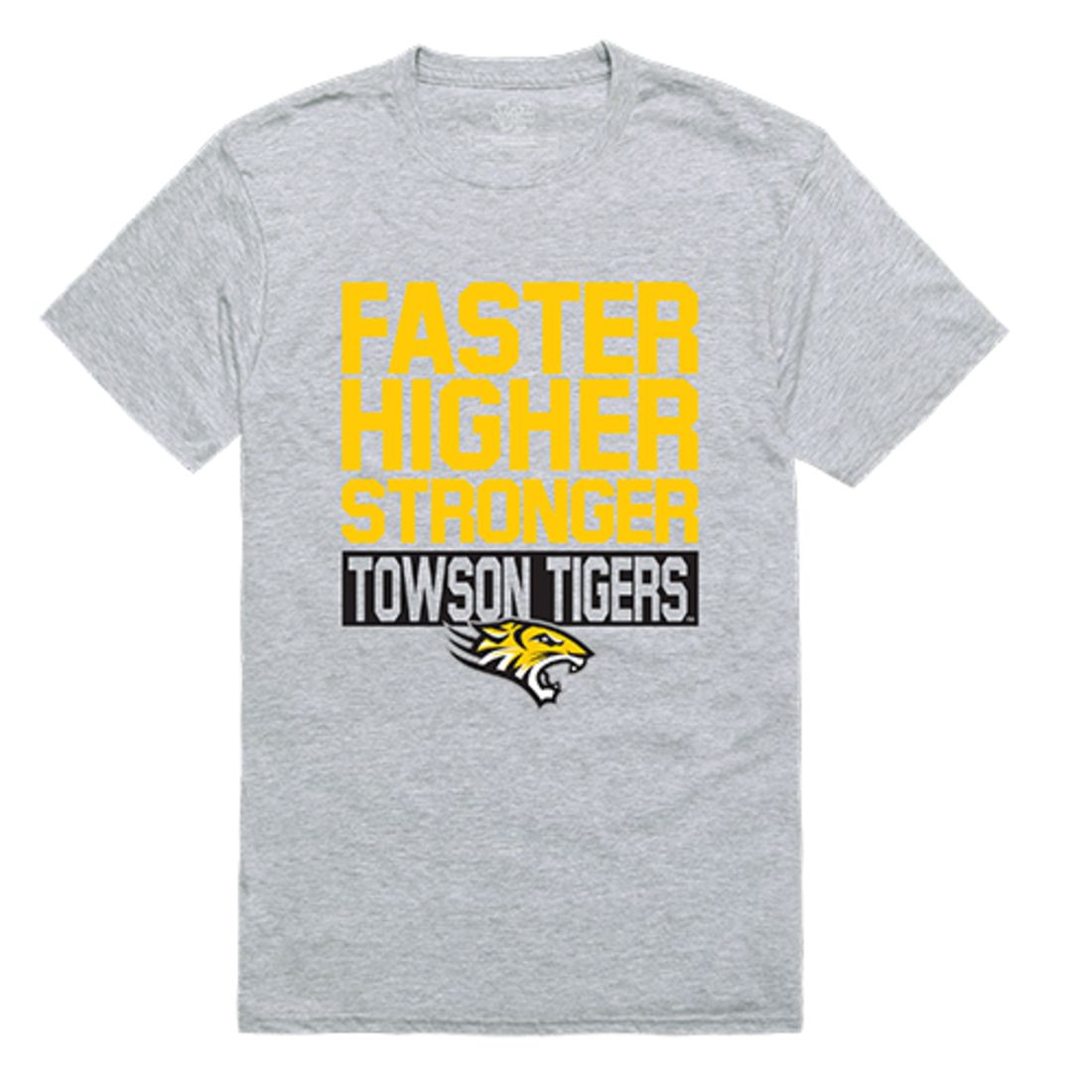 Towson University TU Tigers Workout T-Shirt Heather Grey-Campus-Wardrobe
