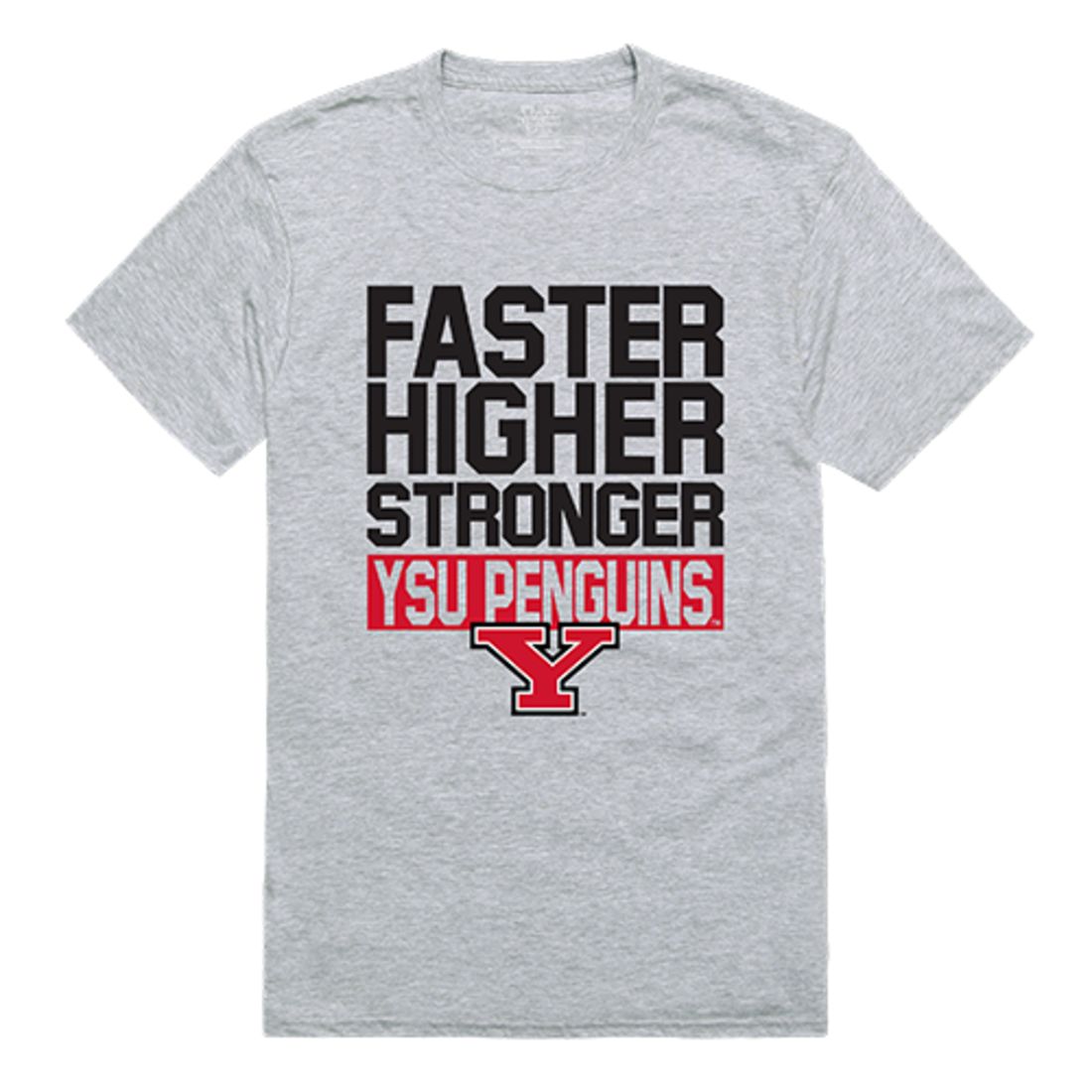 YSU Youngstown State University Penguins Workout T-Shirt Heather Grey-Campus-Wardrobe