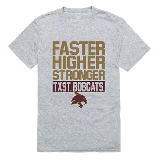 Texas State University Boko the Bobcat Workout T-Shirt Heather Grey-Campus-Wardrobe