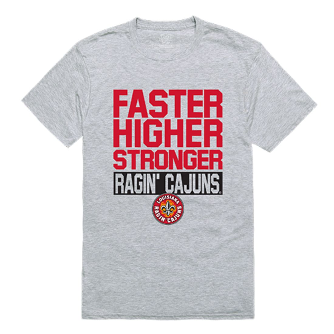 University of Louisiana UL Lafayette Ragin' Cajuns Workout T-Shirt Heather Grey-Campus-Wardrobe