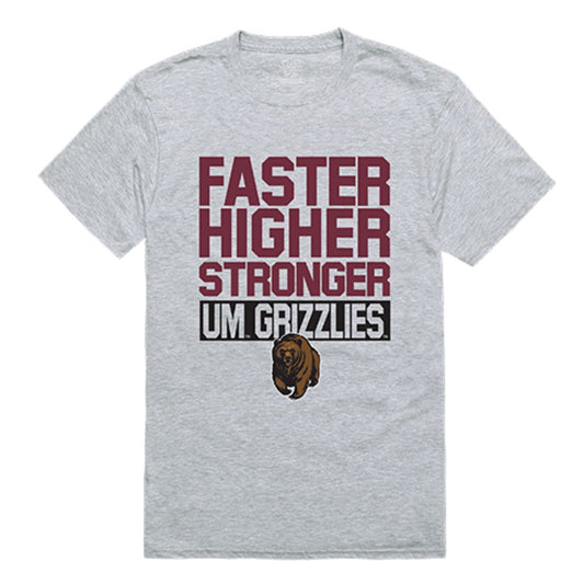 University of Montana Grizzlies Workout T-Shirt Heather Grey-Campus-Wardrobe