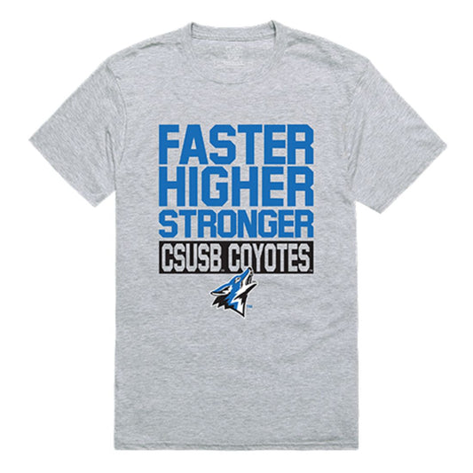 CSUSB Cal State University San Bernardino Coyotes Workout T-Shirt Heather Grey-Campus-Wardrobe