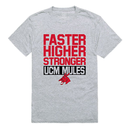 UCM University of Central Missouri Mules Workout T-Shirt Heather Grey-Campus-Wardrobe