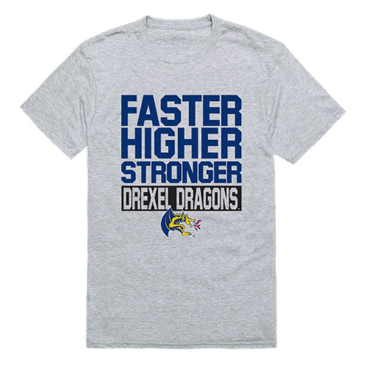 Drexel University Dragons Workout T-Shirt Heather Grey-Campus-Wardrobe