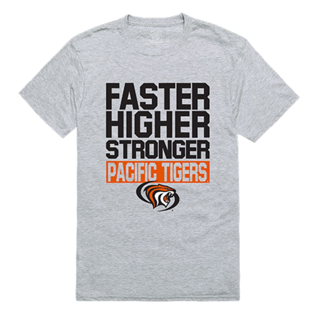 University of the Pacific Tigers Workout T-Shirt Heather Grey-Campus-Wardrobe