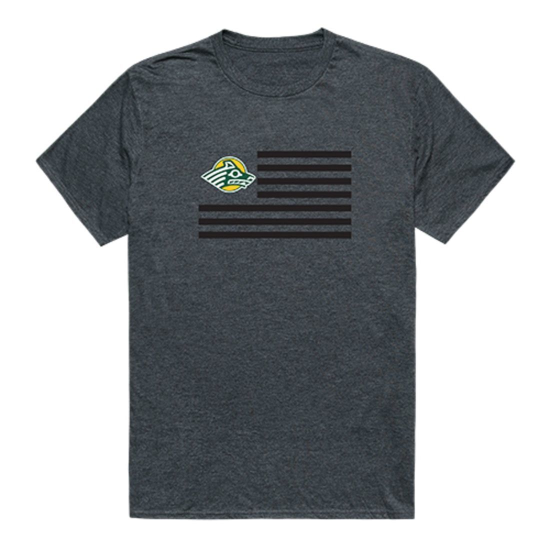 UAA University of Alaska Anchorage Sea Wolves USA Flag Tee T-Shirt Heather Charcoal-Campus-Wardrobe