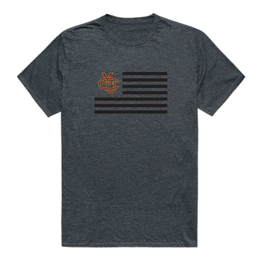 CMU Colorado Mesa University Maverick USA Flag Tee T-Shirt Heather Charcoal-Campus-Wardrobe