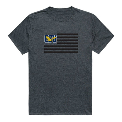 CSU Coppin State University Eagles USA Flag Tee T-Shirt Heather Charcoal-Campus-Wardrobe