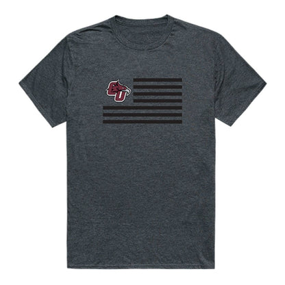 Cumberland University Phoenix USA Flag Tee T-Shirt Heather Charcoal-Campus-Wardrobe