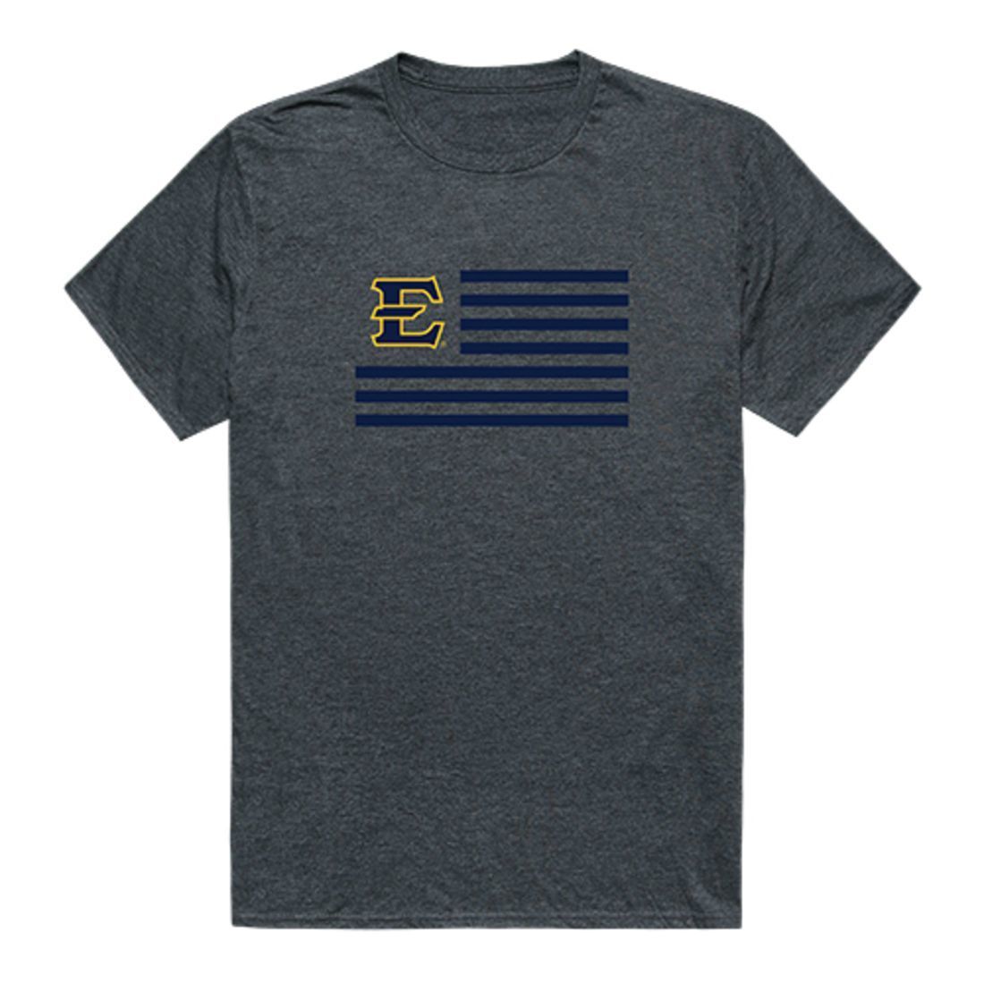 ETSU East Tennessee State University Buccaneers USA Flag Tee T-Shirt Heather Charcoal-Campus-Wardrobe