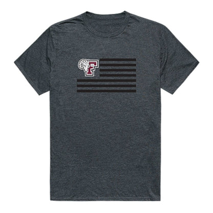 Fordham University Rams USA Flag Tee T-Shirt Heather Charcoal-Campus-Wardrobe