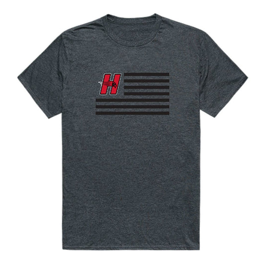 University of Hartford Hawks USA Flag Tee T-Shirt Heather Charcoal-Campus-Wardrobe