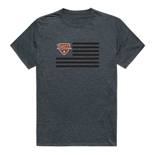 Iona College Gaels USA Flag Tee T-Shirt Heather Charcoal-Campus-Wardrobe