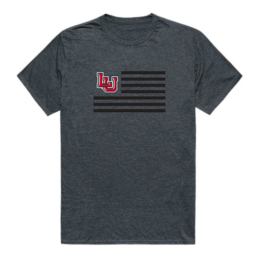 Lamar University Cardinals USA Flag Tee T-Shirt Heather Charcoal-Campus-Wardrobe