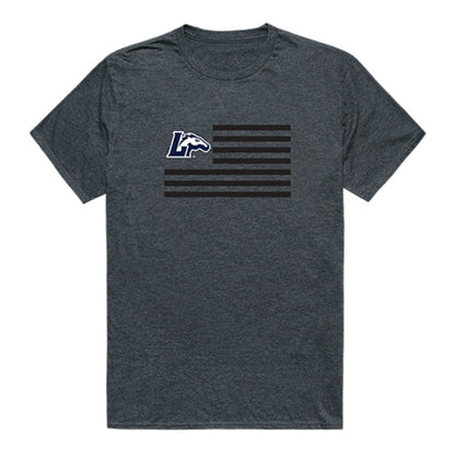 Longwood University Lancers USA Flag Tee T-Shirt Heather Charcoal-Campus-Wardrobe