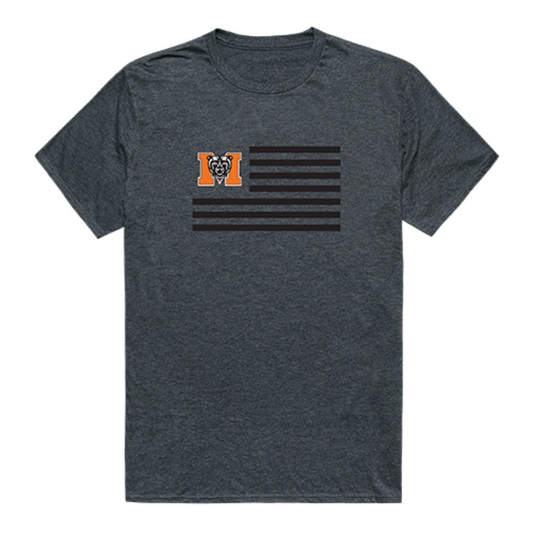 Mercer University Bears USA Flag Tee T-Shirt Heather Charcoal-Campus-Wardrobe