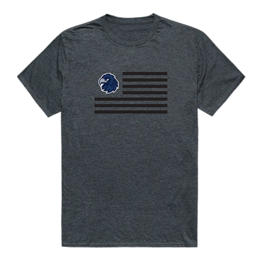 Monmouth University Hawks USA Flag Tee T-Shirt Heather Charcoal-Campus-Wardrobe