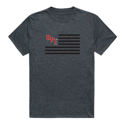 RPI Rensselaer Polytechnic Institute Engineers USA Flag Tee T-Shirt Heather Charcoal-Campus-Wardrobe