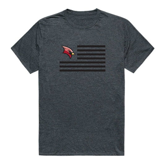 SVSU Saginaw Valley State University Cardinals USA Flag Tee T-Shirt Heather Charcoal-Campus-Wardrobe