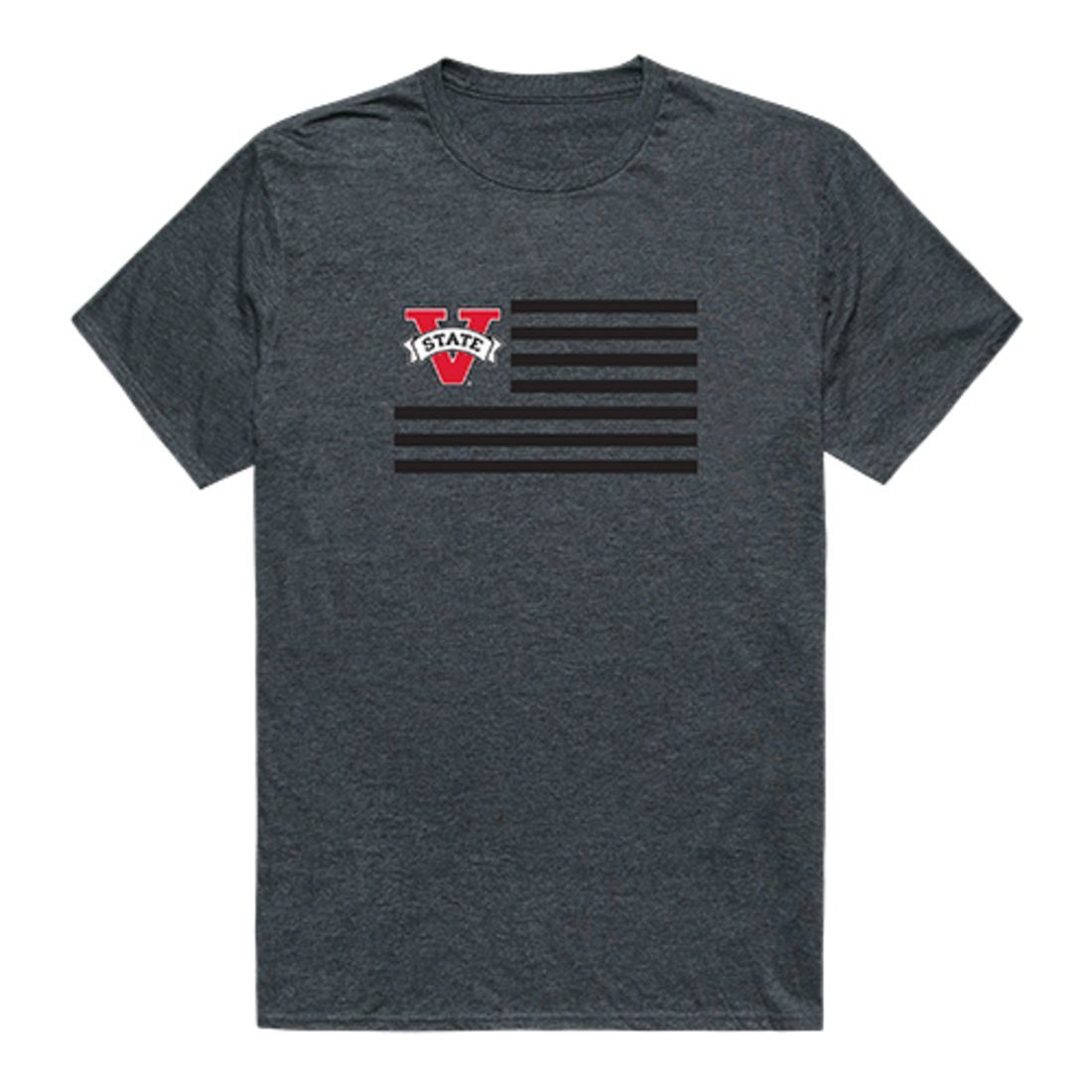 Valdosta V-State University Blazers USA Flag Tee T-Shirt Heather Charcoal-Campus-Wardrobe