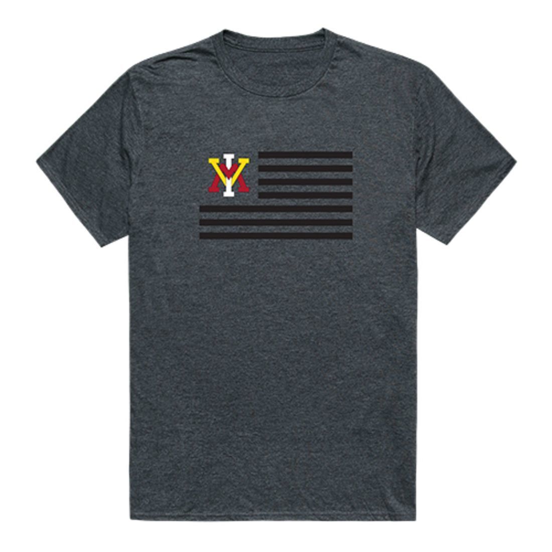 VMI Virginia Military Institute Keydets USA Flag Tee T-Shirt Heather Charcoal-Campus-Wardrobe