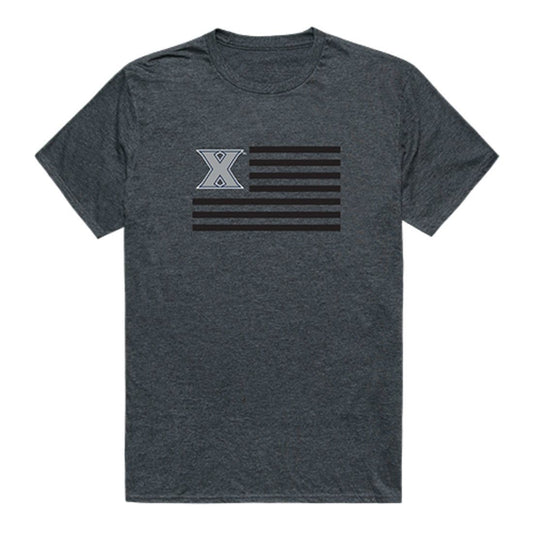 Xavier University Musketeers USA Flag Tee T-Shirt Heather Charcoal-Campus-Wardrobe