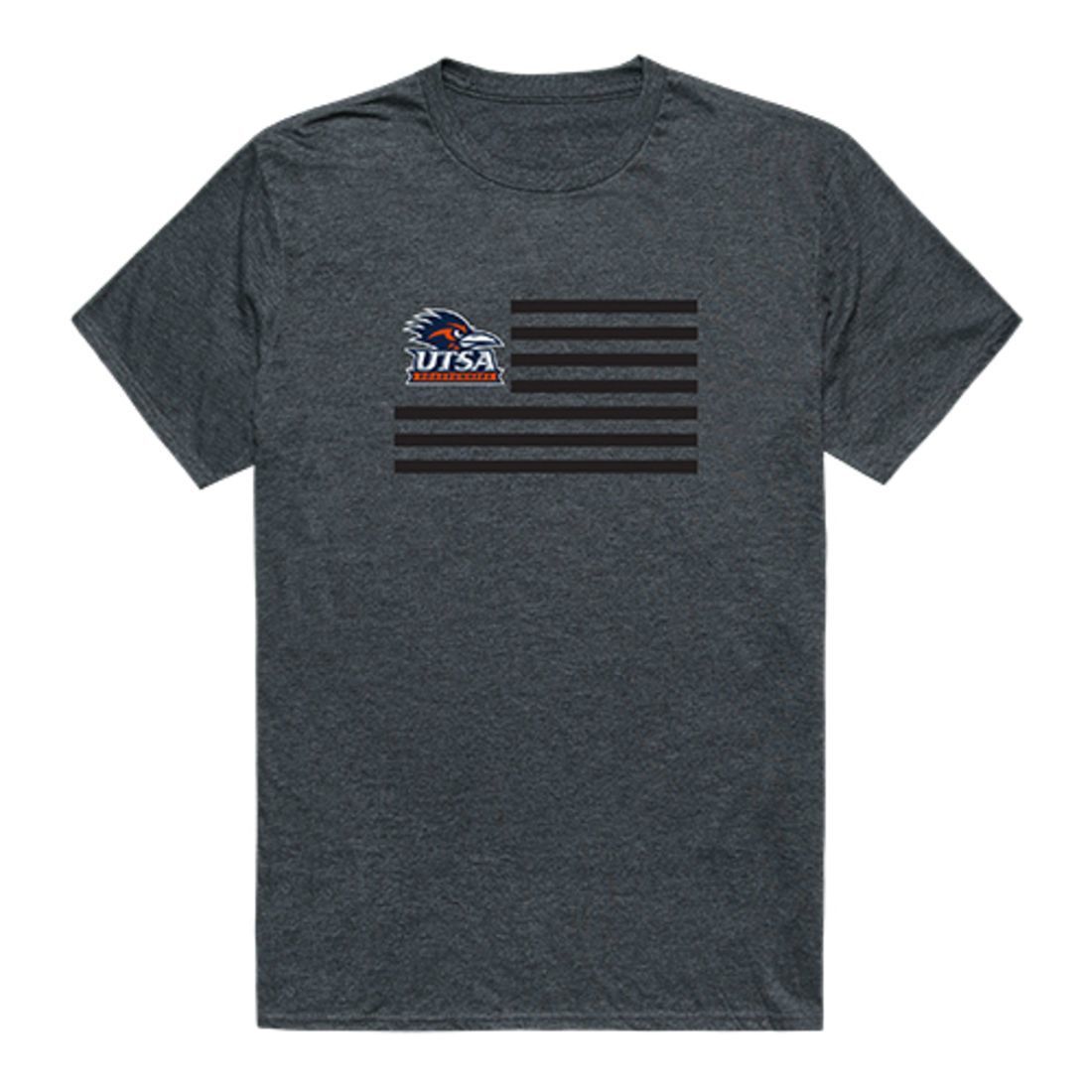 UTSA University of Texas at San Antonio Roadrunners USA Flag Tee T-Shirt Heather Charcoal-Campus-Wardrobe
