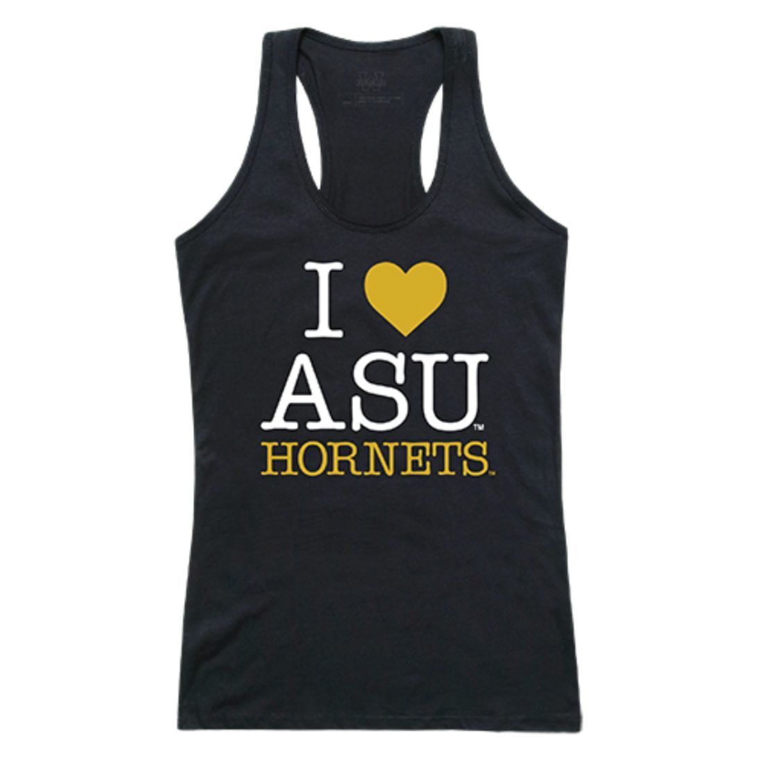 ASU Alabama State University Hornets Womens Love Tank Top Tee T-Shirt Black-Campus-Wardrobe