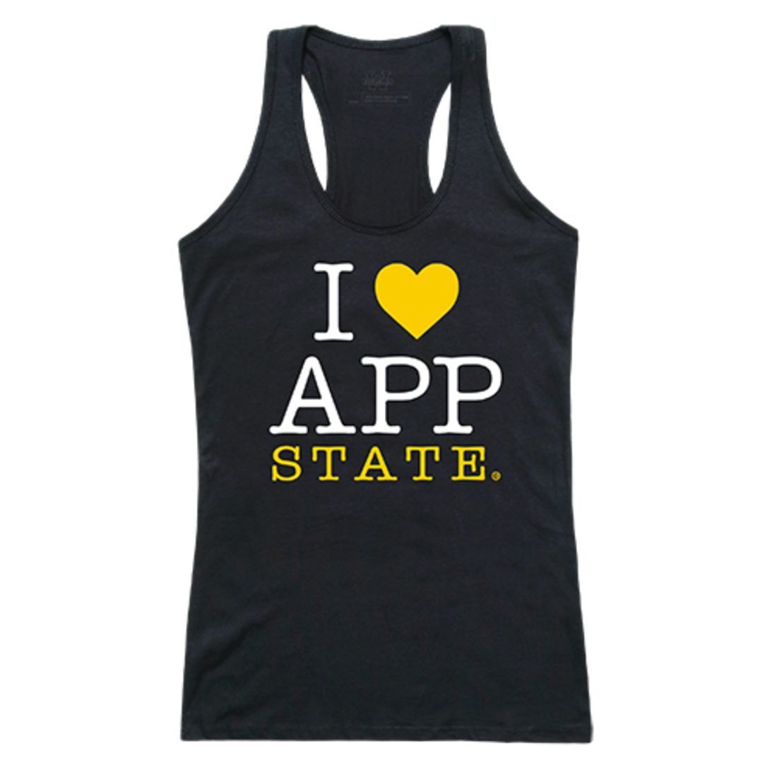 Appalachian App State University Mountaineers Womens Love Tank Top Tee T-Shirt Black-Campus-Wardrobe
