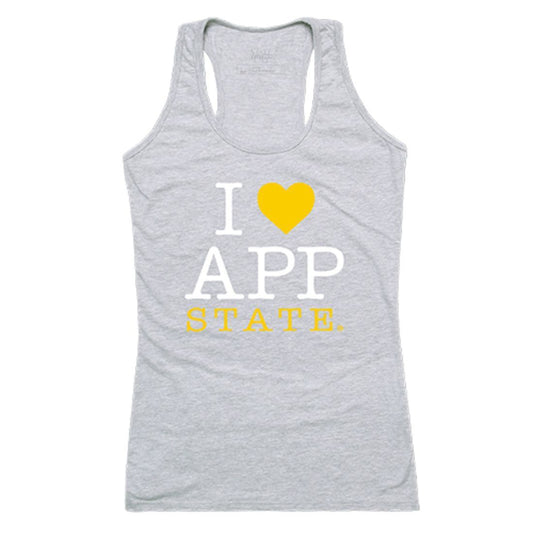Appalachian App State University Mountaineers Womens Love Tank Top Tee T-Shirt Heather Grey-Campus-Wardrobe
