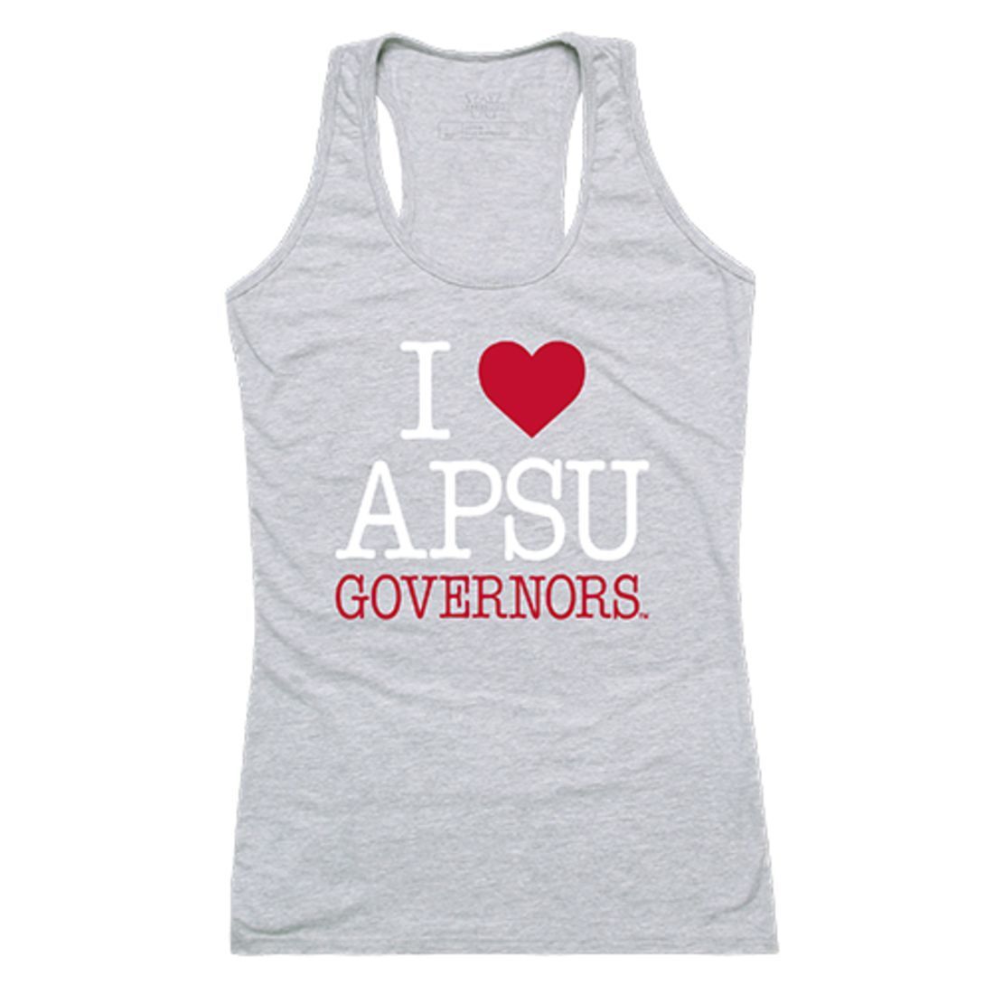APSU Austin Peay State University Governors Womens Love Tank Top Tee T-Shirt Heather Grey-Campus-Wardrobe